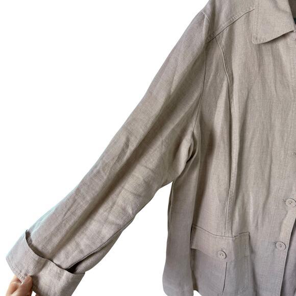 Charter Club Luxury 100% Linen Jacket Button Front in Beige, Size 3X - Picture 6 of 11